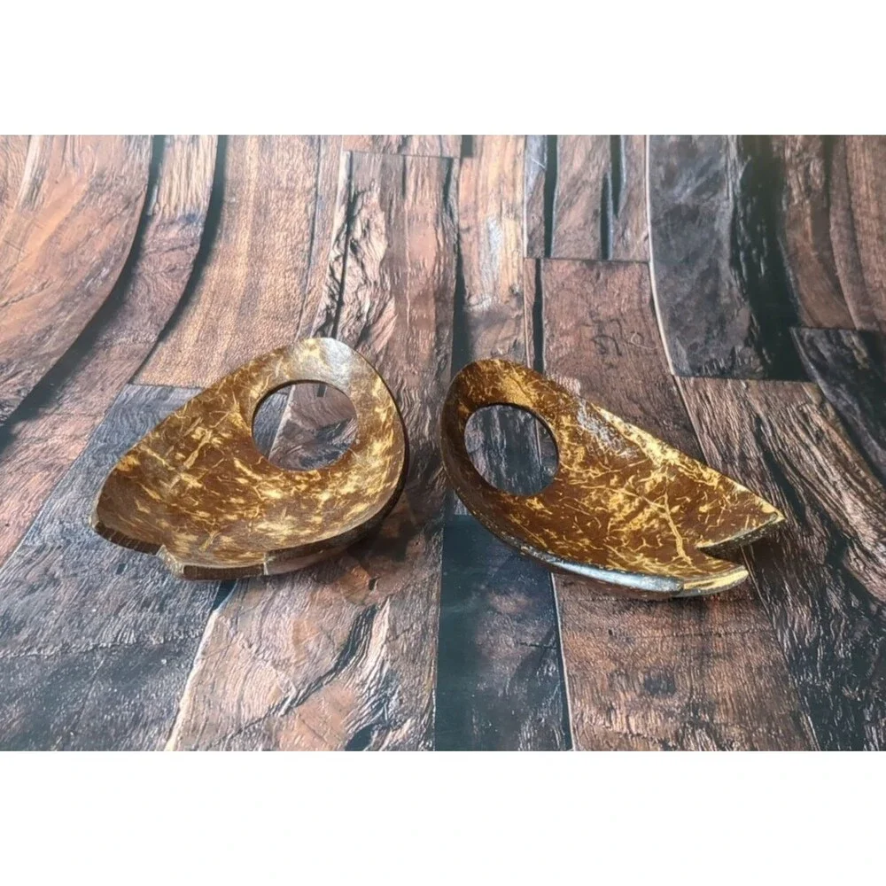 VTG Set of Wood Salad Tongs Mid Century Modern‎ (2 pieces) Hawaiian Inspired